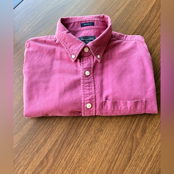Vintage Y2K Abercrombie & Fitch Oxford Shirt Men’s S Pink Nantucket Red Relaxed - Picture 14 of 16